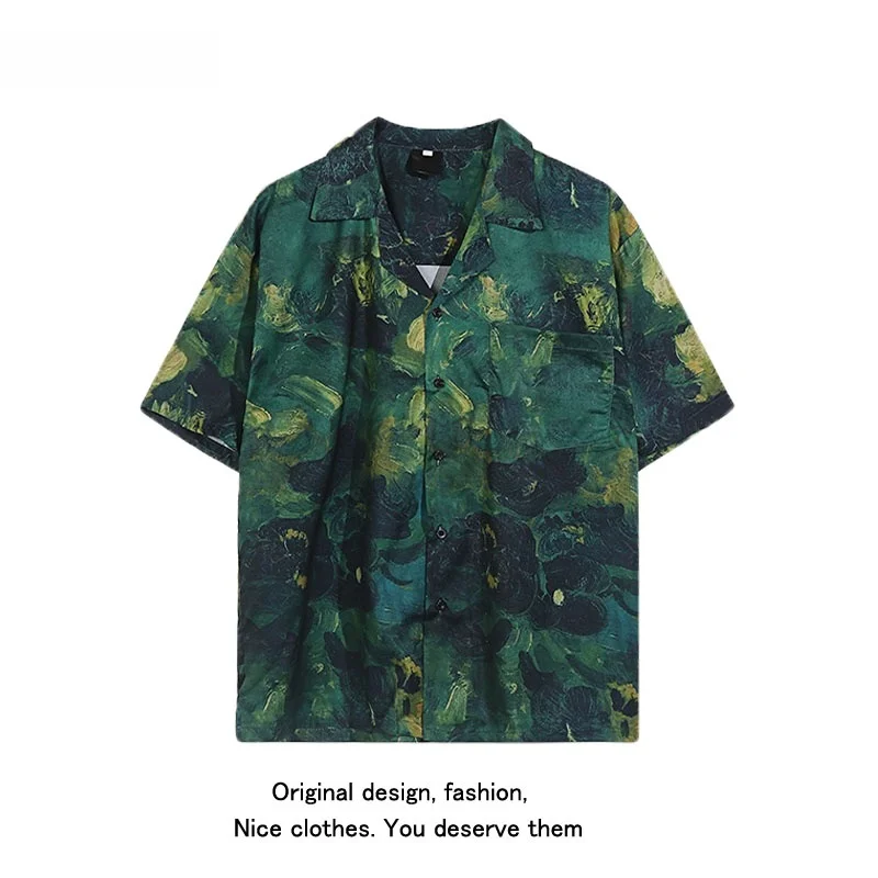 Cuban Collar Short Sleeve Shirt Men's Summer Thin Hawaii Print Casual Shirt Floral Pattern Youth Trend Standard Fit No Ironing
Cuban Collar Short Sleeve Shirt Men's Summer Thin Hawaii Print Casual Shirt Floral Pattern Youth Trend Standard Fit No Ironing