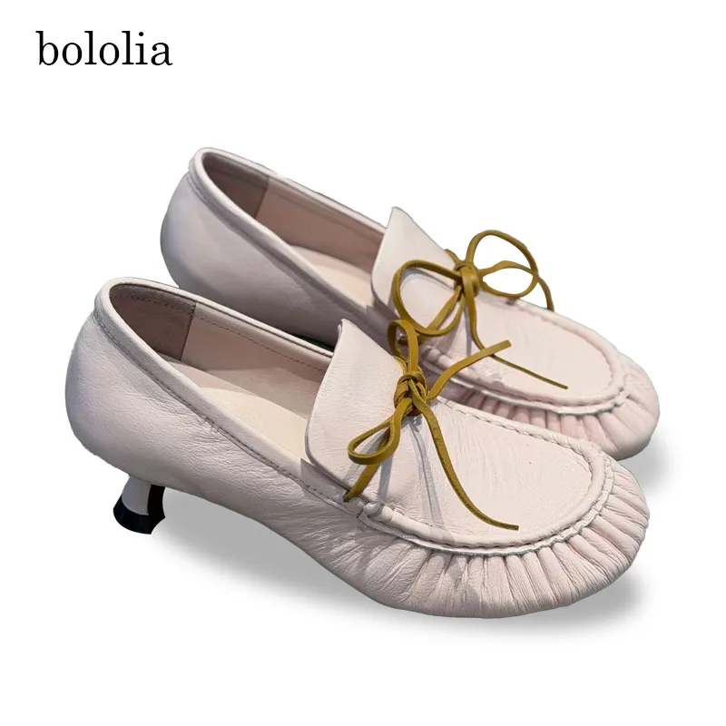 BOLOLIA High Quality Genuine Leather Shoes Women Loafers Round Toe Bowtie Fashion Casual Shallow Shoes
BOLOLIA High Quality Genuine Leather Shoes Women Loafers Round Toe Bowtie Fashion Casual Shallow Shoes