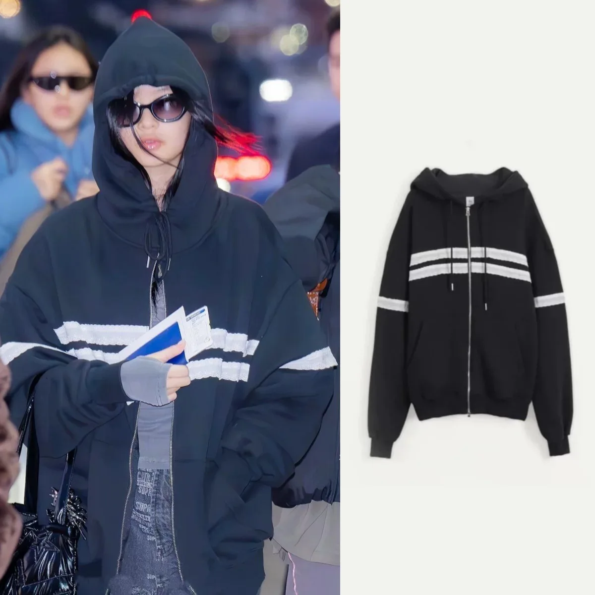 Корейский повседневный комфортный женский комплект: толстовка с капюшоном, кружевной отделкой и молнией, а также брюки из смесового хлопка и полиэстера
Корейский повседневный комфортный женский комплект: толстовка с капюшоном, кружевной отделкой и молнией, а также брюки из смесового хлопка и полиэстера