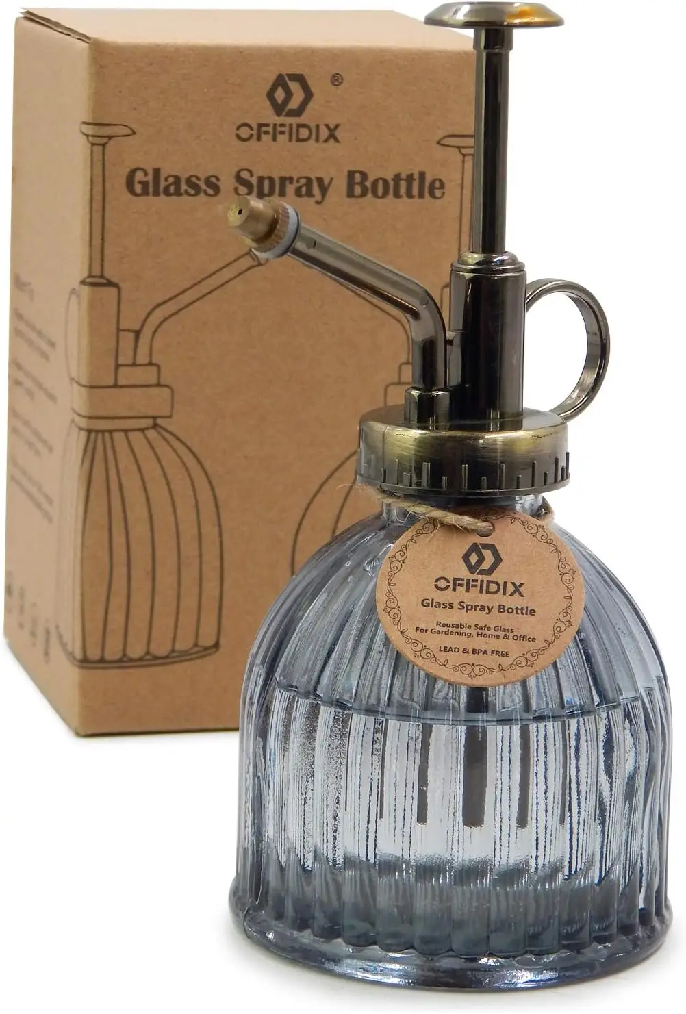 6.3" Vintage Plant Mister, One-Hand Spray Bottle for Indoor Plants, Dark Gray
6.3" Vintage Plant Mister, One-Hand Spray Bottle for Indoor Plants, Dark Gray