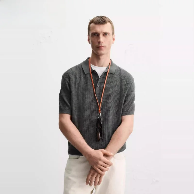 New 2025 Men's Slim Fit Knitted ort Sve irt Summer Busin Casual Cool Feeling Polyester Fabric Pure Color
New 2025 Men's Slim Fit Knitted ort Sve irt Summer Busin Casual Cool Feeling Polyester Fabric Pure Color