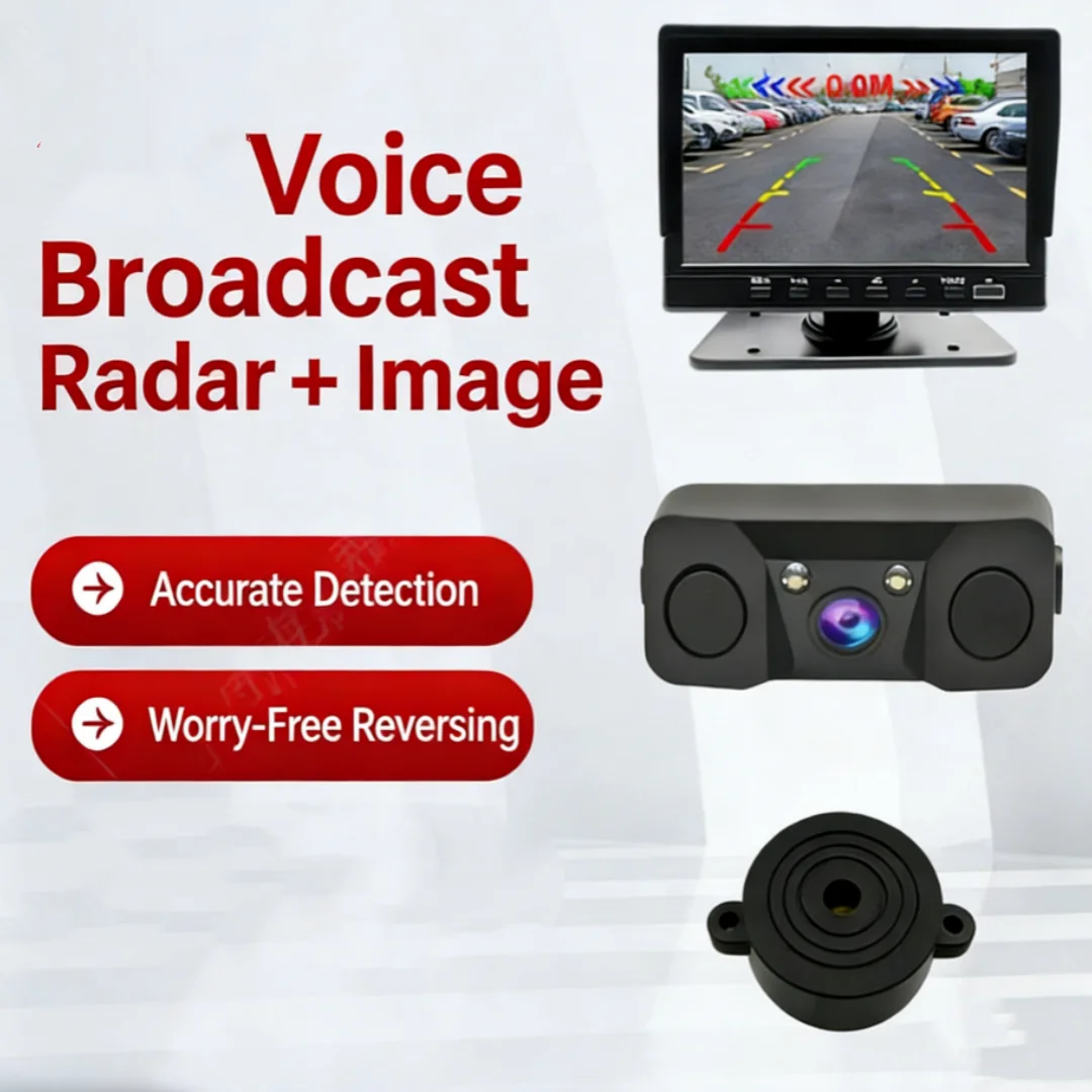 3-in-1 Car Reverse Backup Camera with Radar Parking Sensor 12V HD Night Vision Rear View Camera with Buzzer Alarm for All Vehicl
3-in-1 Car Reverse Backup Camera with Radar Parking Sensor 12V HD Night Vision Rear View Camera with Buzzer Alarm for All Vehicl