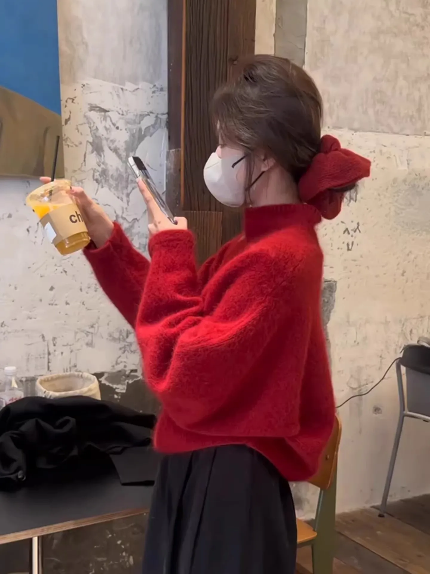 Soft Cozy Red f High Ne Knitted Sweater Women's Spring Faion Lazy Sle Outerwear New Year's Destiny Matching Top
Soft Cozy Red f High Ne Knitted Sweater Women's Spring Faion Lazy Sle Outerwear New Year's Destiny Matching Top