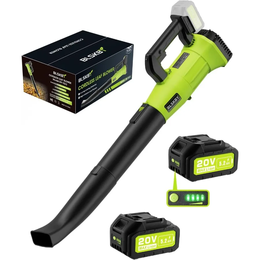 Электрический вентилятор для листьев, беспроводной 530 куб. футов в минуту, 2 аккумулятора емкостью 5,2 Ач и быстрое зарядное устройство для эффективного обслуживания газона в дворе и сада - Lig
Электрический вентилятор для листьев, беспроводной 530 куб. футов в минуту, 2 аккумулятора емкостью 5,2 Ач и быстрое зарядное устройство для эффективного обслуживания газона в дворе и сада - Lig