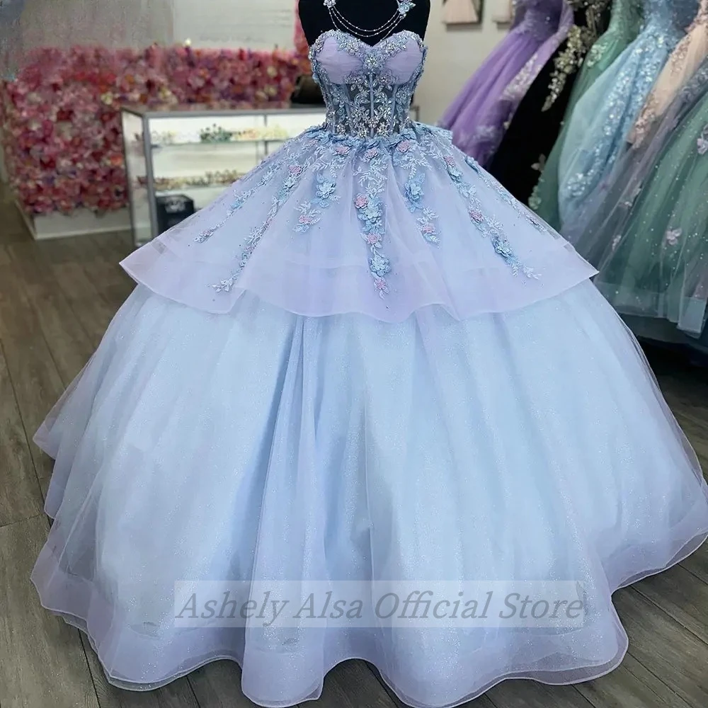 Customized Princess Sweet 16 Girls Prom Dress Flower Applique Lace Up Puffy Skirt Vestido De 15 Quinceanera Women Party Wear
Customized Princess Sweet 16 Girls Prom Dress Flower Applique Lace Up Puffy Skirt Vestido De 15 Quinceanera Women Party Wear