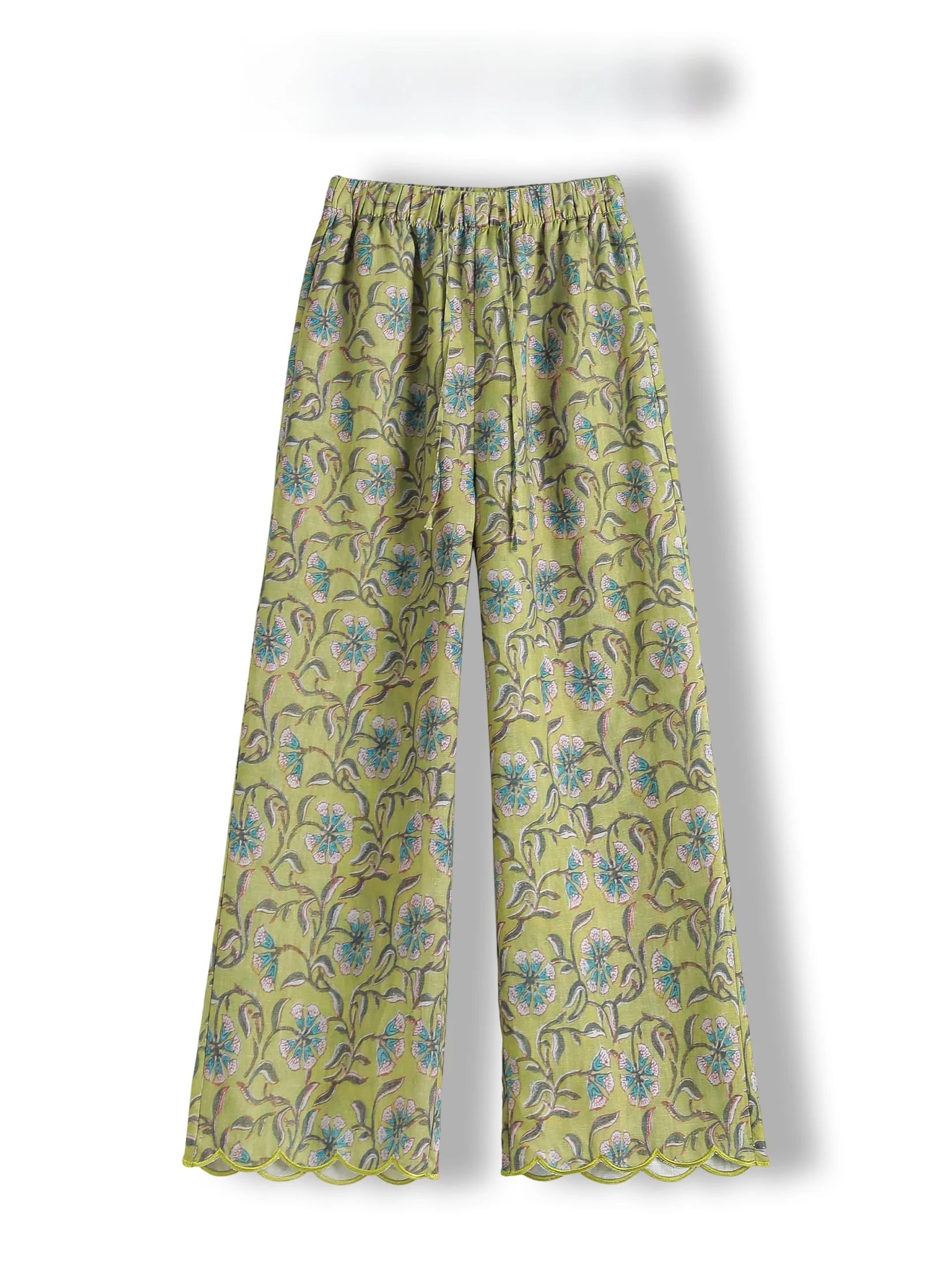 Elegant Wide Leg Nine-Piece Pants Women's Linen Embroidered Floral Print Casual Trousers Comfortable Elastic Waist
Elegant Wide Leg Nine-Piece Pants Women's Linen Embroidered Floral Print Casual Trousers Comfortable Elastic Waist