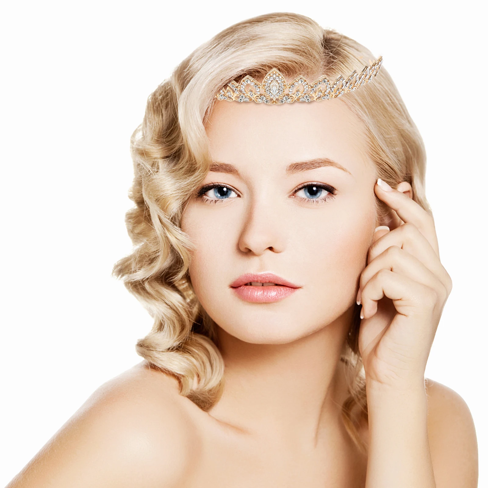 Rhinestone Crown Bride Tiara Wedding Golden Alloy Durable Wedding Crown Headdress Elegant Special Occasion Hair Tool
Rhinestone Crown Bride Tiara Wedding Golden Alloy Durable Wedding Crown Headdress Elegant Special Occasion Hair Tool
