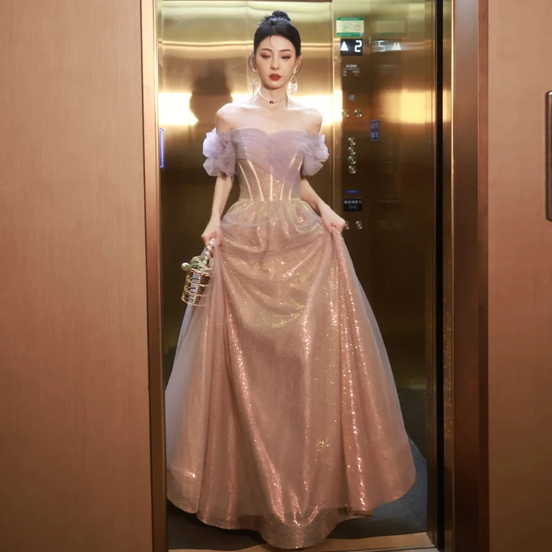 Ele Long One-oulder Evening Gown for Women Korean Sle ort Sve Floor-Length Dr for Adult Ceremony Par
Ele Long One-oulder Evening Gown for Women Korean Sle ort Sve Floor-Length Dr for Adult Ceremony Par