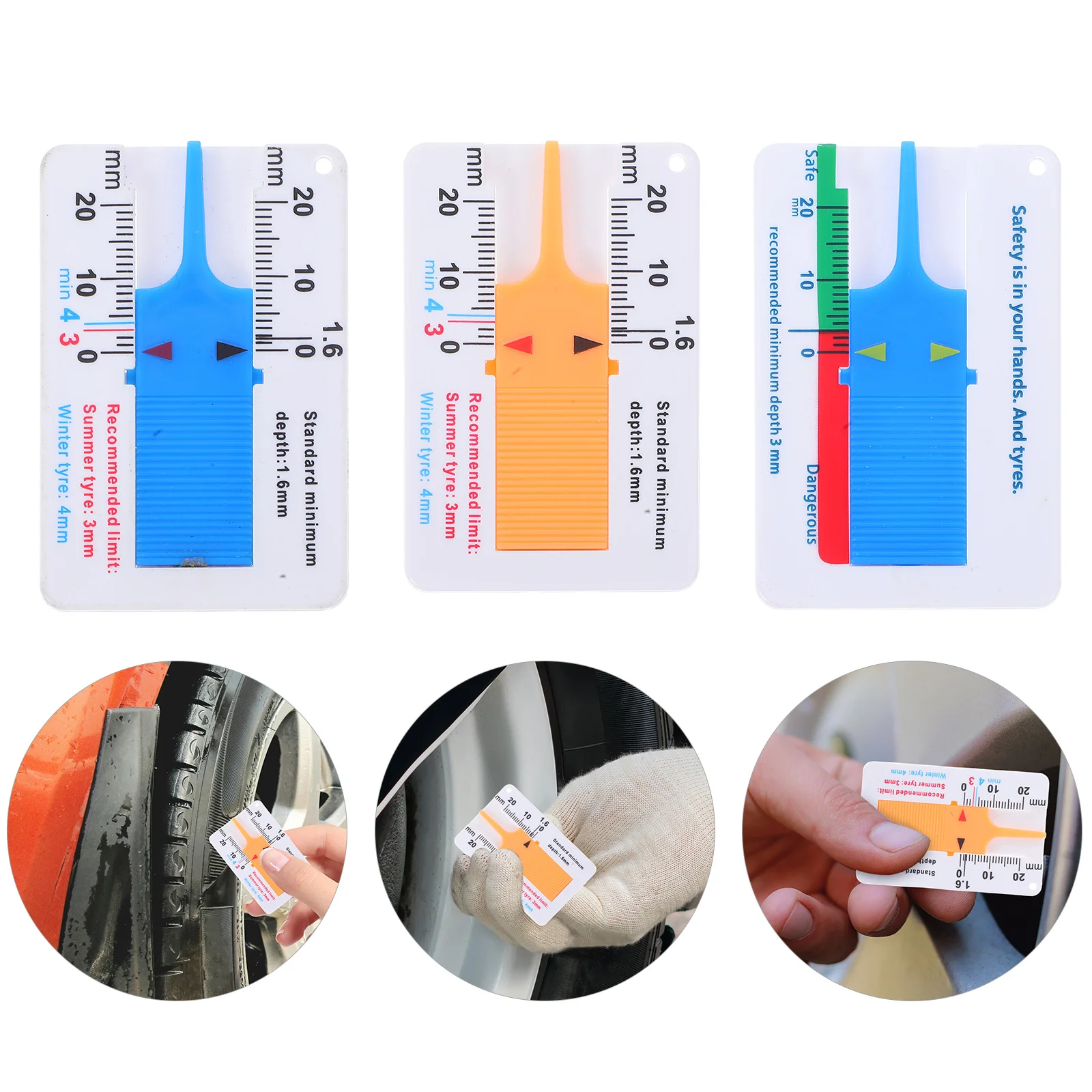 3Pcs Plastic Tire Tread Depth Ruler Easy Use Tire Gauge for Car Truck Brake Pad Tread Depth Safety Measurement
3Pcs Plastic Tire Tread Depth Ruler Easy Use Tire Gauge for Car Truck Brake Pad Tread Depth Safety Measurement