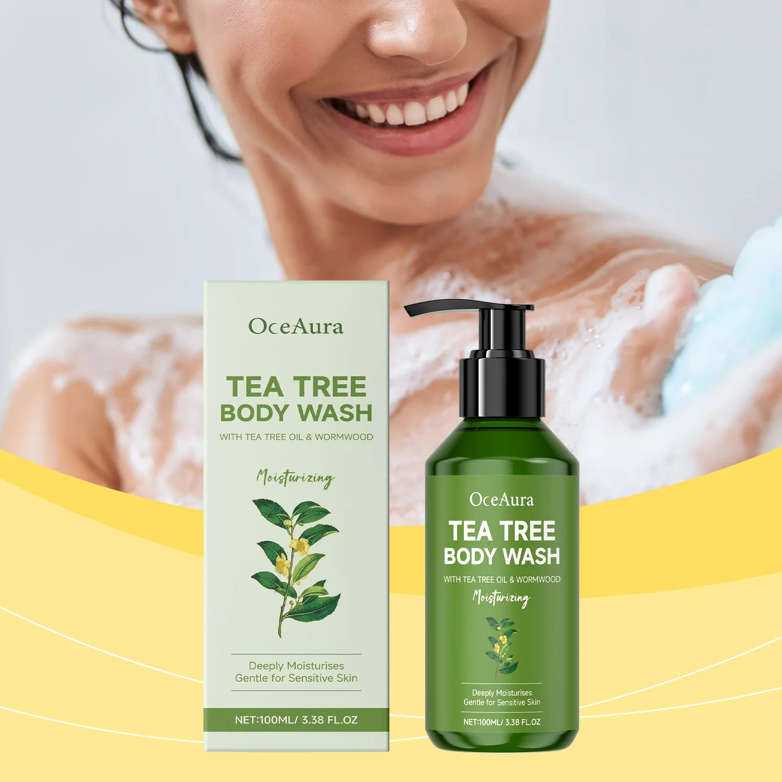 Tea Tree Cleansing Shower Gel Nourishing and Moisturizing, Long-lasting Fragrance, Refreshing and Non-greasy Fragrance Body Wash
Tea Tree Cleansing Shower Gel Nourishing and Moisturizing, Long-lasting Fragrance, Refreshing and Non-greasy Fragrance Body Wash