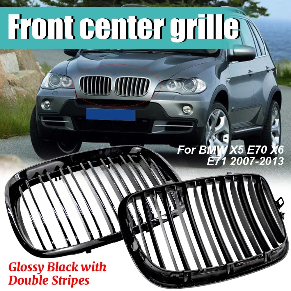 1 Pair Front GrillesFor BMW 2007-2013 X5 E70 X6 E71 Grille Front Bumper Grille Air Intake Grille Accessories Glossy Black 2 Slat
1 Pair Front GrillesFor BMW 2007-2013 X5 E70 X6 E71 Grille Front Bumper Grille Air Intake Grille Accessories Glossy Black 2 Slat