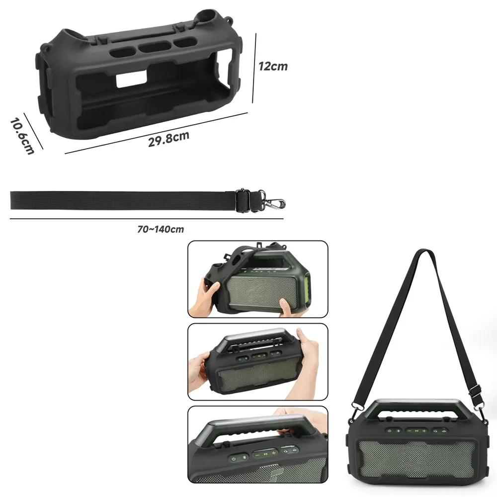 Silicone Protective Case for Soundcore Boom 2 Speaker Dust-proof and Shock-resistant Protective Accessory Black
Silicone Protective Case for Soundcore Boom 2 Speaker Dust-proof and Shock-resistant Protective Accessory Black