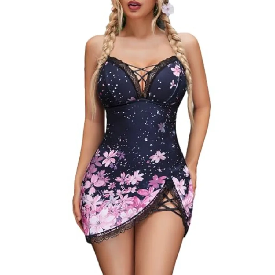 Women Sexy Nightgown Lace Babydoll Chemises V-Neck Modal Sleepwear Full Slip Side Slit Sleep Dress XS-XXL
Women Sexy Nightgown Lace Babydoll Chemises V-Neck Modal Sleepwear Full Slip Side Slit Sleep Dress XS-XXL