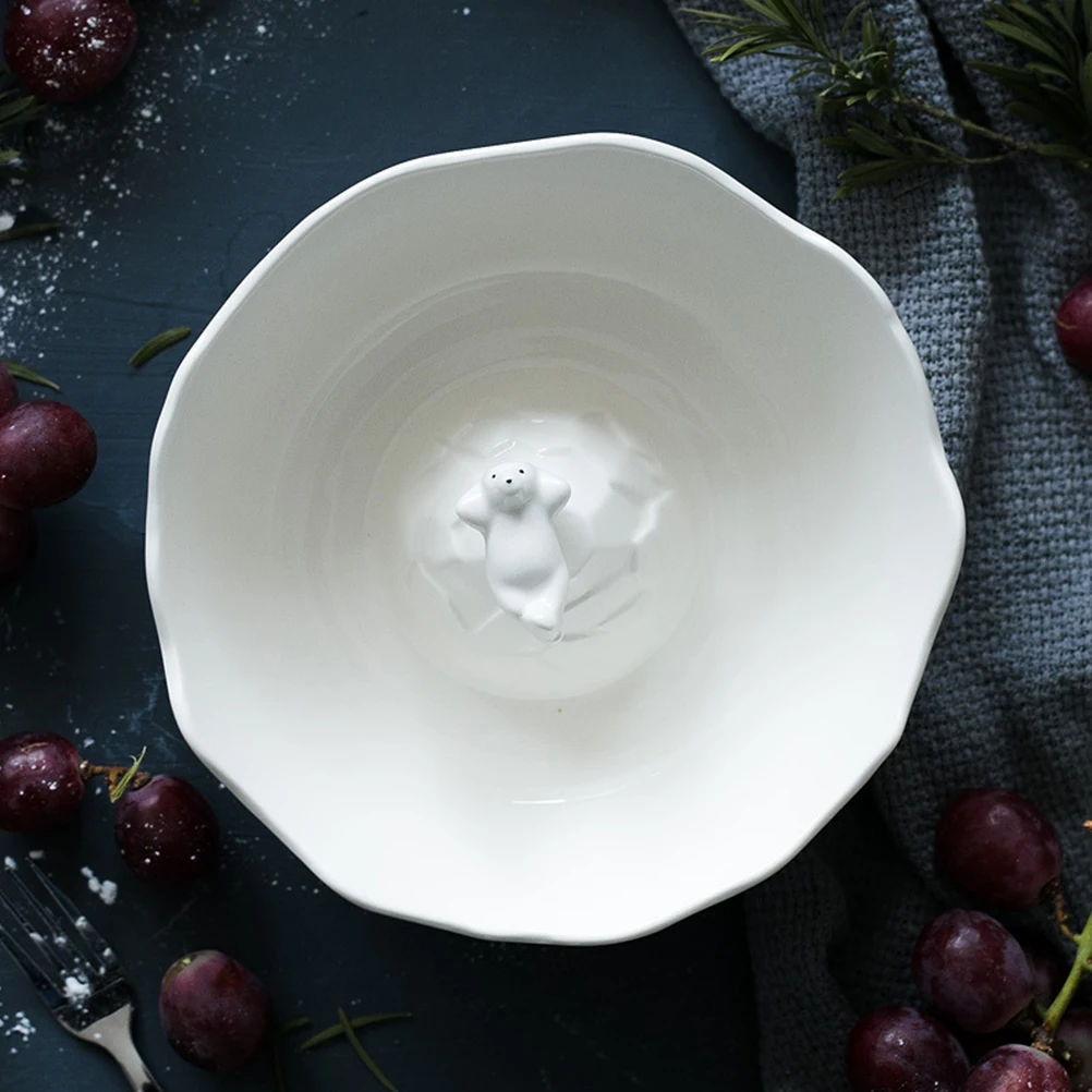 1 шт., керамическая миска с медведем, белая, простой дизайн для дома, кухни, салат, суп, десерт, сервировка, хранение продуктов, салатница
1 шт., керамическая миска с медведем, белая, простой дизайн для дома, кухни, салат, суп, десерт, сервировка, хранение продуктов, салатница