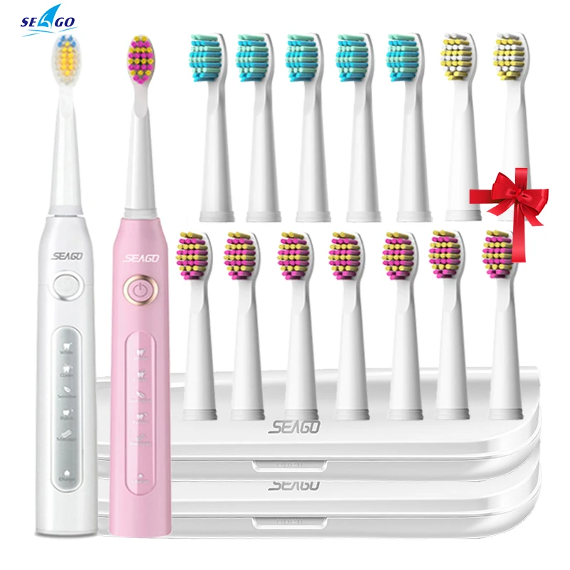 Seago Sonic Electric Toothbrush 5 Modes Smart Timer for Adults USB Rechargeable SG-507 with Replaceable Brush Heads Refills Gift
Seago Sonic Electric Toothbrush 5 Modes Smart Timer for Adults USB Rechargeable SG-507 with Replaceable Brush Heads Refills Gift