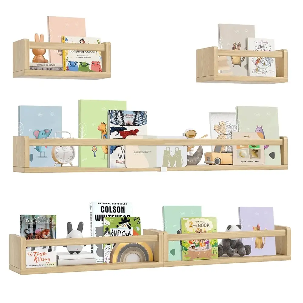 Nursery Floating Book Shelves 1 Pa 32"" & 2 Pa 10"" & 2 Pa 16.5"", Set Of 5 Wall Mounted Bookshelf For Kids Bedroom, Hanging
Nursery Floating Book Shelves 1 Pa 32"" & 2 Pa 10"" & 2 Pa 16.5"", Set Of 5 Wall Mounted Bookshelf For Kids Bedroom, Hanging