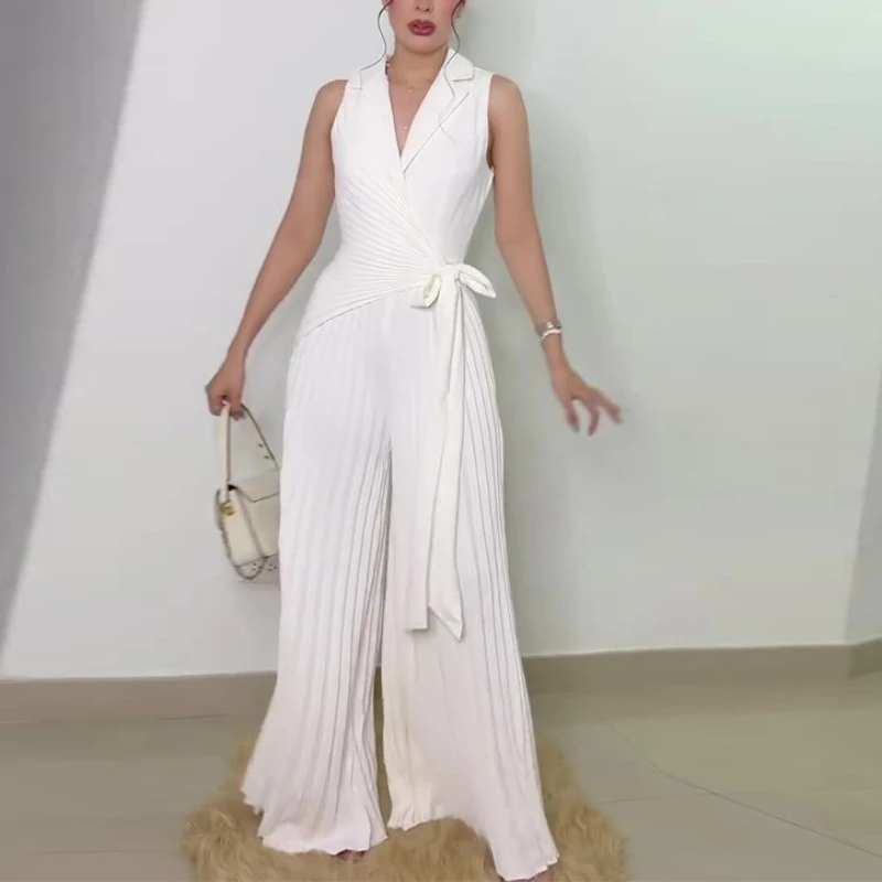 Jumpsuits Women One Piece Sleeveless Overalls Wide Leg Long Pants High Waist Rompers Y2k Streetwear Pleated Party Club Work
Jumpsuits Women One Piece Sleeveless Overalls Wide Leg Long Pants High Waist Rompers Y2k Streetwear Pleated Party Club Work