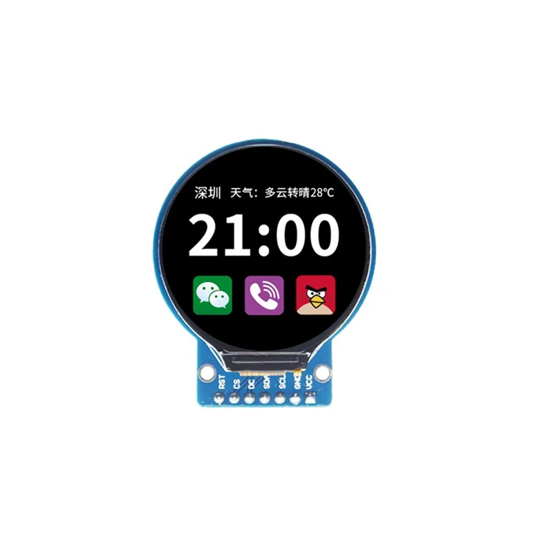1,28-дюймовый модуль TFT ЖК-дисплея, часть круглого RGB IPS HD, разрешение 240X240, драйвер GC9A01, 4-проводной интерфейс SPI, плата адаптера
1,28-дюймовый модуль TFT ЖК-дисплея, часть круглого RGB IPS HD, разрешение 240X240, драйвер GC9A01, 4-проводной интерфейс SPI, плата адаптера