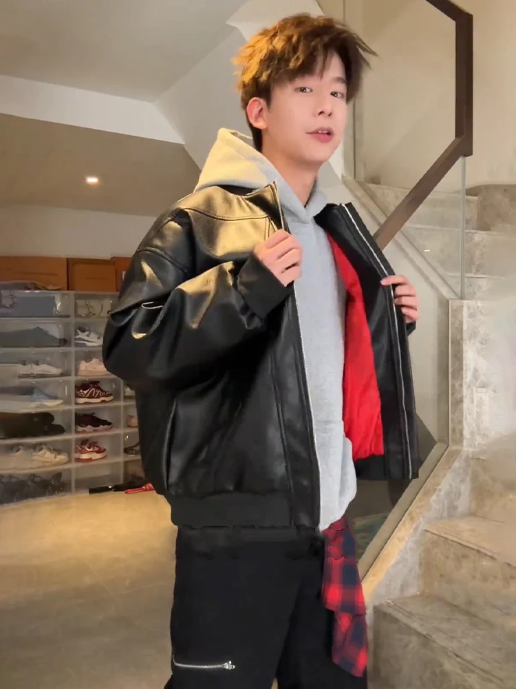 Премиальная красная кожаная куртка-косуха для мужчин, осенне-весенняя, износостойкая, в американском стиле, молодежная модная куртка
Премиальная красная кожаная куртка-косуха для мужчин, осенне-весенняя, износостойкая, в американском стиле, молодежная модная куртка
