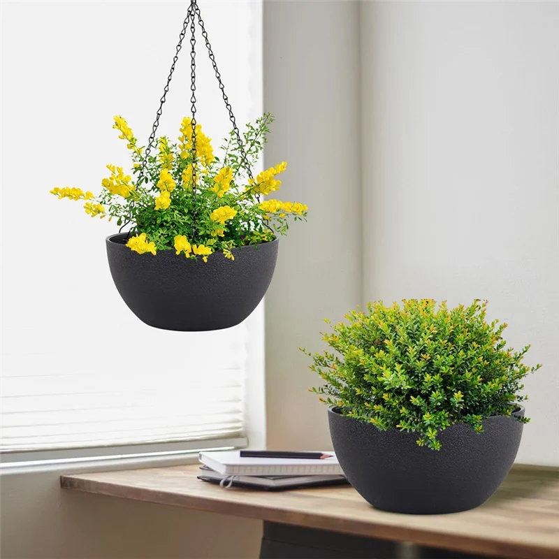 2Pcs Large Hanging Planter Plant Pots For Outdoor Indoor Plants With Drainage Holes And Chain, Round Hanging Flower Pots-B91B
2Pcs Large Hanging Planter Plant Pots For Outdoor Indoor Plants With Drainage Holes And Chain, Round Hanging Flower Pots-B91B