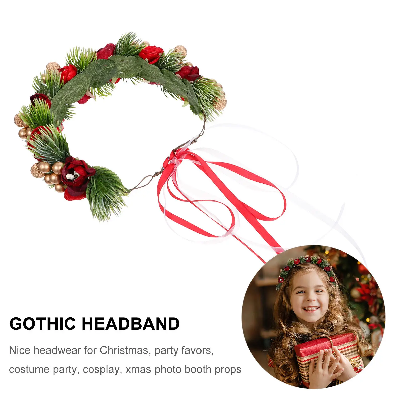 Stylish Christmas Wreath Hairband with Flower Bell Pine Cone Details Great Costume Party Accessory for Festive
Stylish Christmas Wreath Hairband with Flower Bell Pine Cone Details Great Costume Party Accessory for Festive
