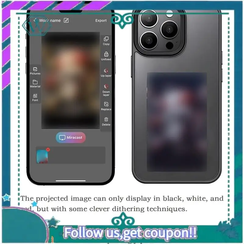 A75Q-Smart Photo Rear Projection DIY Phone Case Instantly Displays Photos On Back Cover For Iphone
A75Q-Smart Photo Rear Projection DIY Phone Case Instantly Displays Photos On Back Cover For Iphone