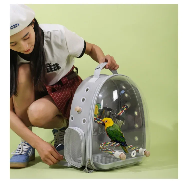 OEM ODM Portable Bird Clear Backpack Parrot Small Pet Carrying Bag Large Space Bird Travel Cage Bird Walking Bag
OEM ODM Portable Bird Clear Backpack Parrot Small Pet Carrying Bag Large Space Bird Travel Cage Bird Walking Bag