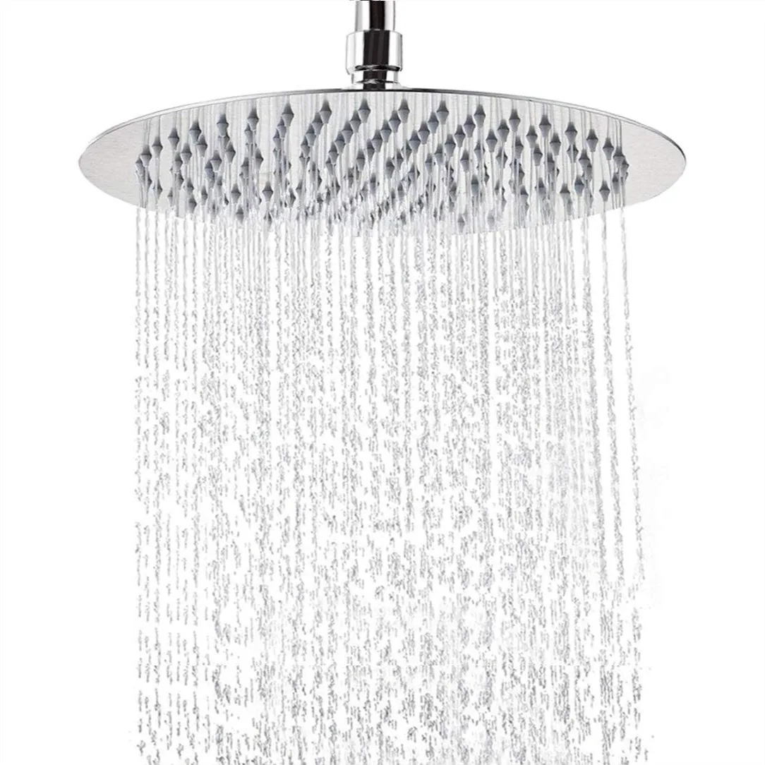 Rain Shower Head 12 Inch, Ultra-Thin Stainless Steel Rainfall Showerhead with Pressure Boosting, Self-Cleaning Nozzles, Chrome
Rain Shower Head 12 Inch, Ultra-Thin Stainless Steel Rainfall Showerhead with Pressure Boosting, Self-Cleaning Nozzles, Chrome