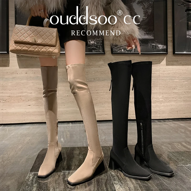 Ods Large Slope Heel Solid Color Side Zipper Round Head Over Knee Style Comfortable and Versatile Boots for Women Stretch 404142
Ods Large Slope Heel Solid Color Side Zipper Round Head Over Knee Style Comfortable and Versatile Boots for Women Stretch 404142
