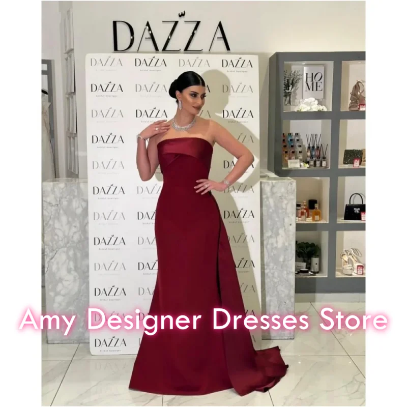 Modest Red Evening Dresses Strapless Mermaid Ruffle Party Dress Gala Straps African Women Prom Gowns Sleeveless Customized
Modest Red Evening Dresses Strapless Mermaid Ruffle Party Dress Gala Straps African Women Prom Gowns Sleeveless Customized