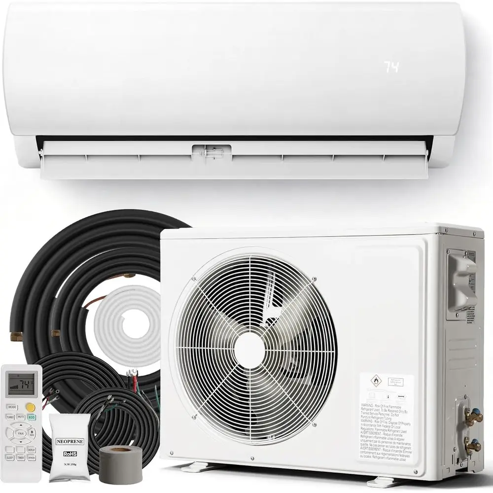 Mini Split Ac/Heating System - Upgraded 12000 Mini Split Air Conditioner with Heat Pump, 19 SEER2 115V Energy Eicient AC Unit Up
Mini Split Ac/Heating System - Upgraded 12000 Mini Split Air Conditioner with Heat Pump, 19 SEER2 115V Energy Eicient AC Unit Up