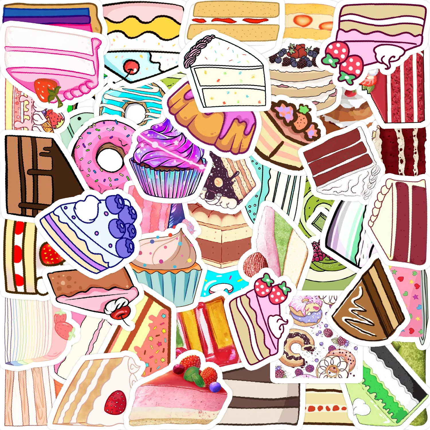 50pcs Cartoon Style Delicious Cake Dessert Series Graffiti Stickers Suitable For Helmet Desktop Wall Decoration DIY Stickers
50pcs Cartoon Style Delicious Cake Dessert Series Graffiti Stickers Suitable For Helmet Desktop Wall Decoration DIY Stickers