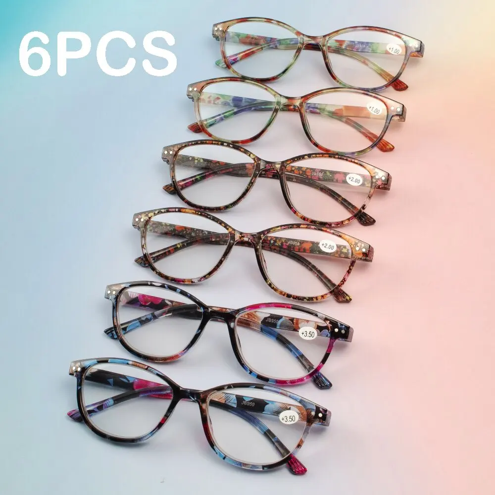 6PCS Reading Glasses For Women Personality Cat Eye Reader Rivet Decorative Frame Amplifier For Presbyopic glasses Fashion Ladies
6PCS Reading Glasses For Women Personality Cat Eye Reader Rivet Decorative Frame Amplifier For Presbyopic glasses Fashion Ladies