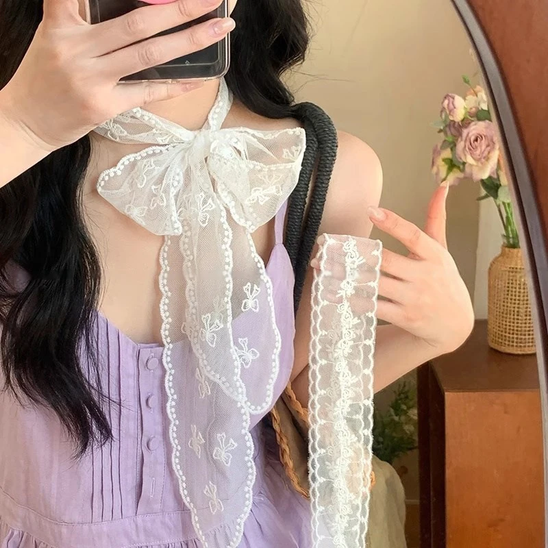 New Lace Floral Hair Scarf Long Skinny Ribbon Headscarf Strip Scarves Women Small Scarves Adjustable Travel Photo Headband
New Lace Floral Hair Scarf Long Skinny Ribbon Headscarf Strip Scarves Women Small Scarves Adjustable Travel Photo Headband