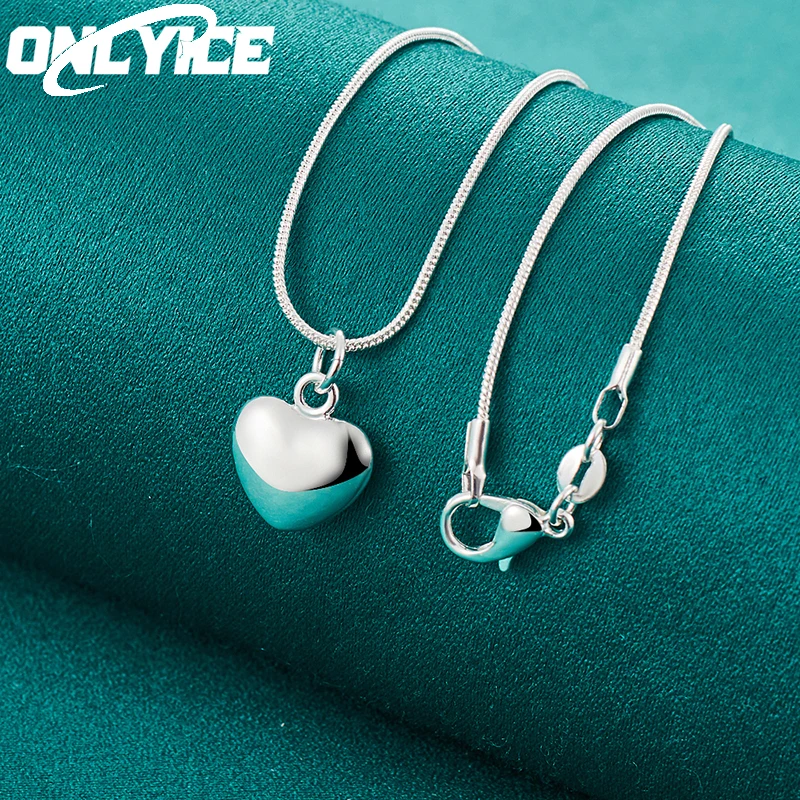 Hot New 925 Sterling Silver Solid Heart Pendant Necklace 16-30 Inches Snake Chain For Women Wedding Fashion Jewelry Luxury Gifts
Hot New 925 Sterling Silver Solid Heart Pendant Necklace 16-30 Inches Snake Chain For Women Wedding Fashion Jewelry Luxury Gifts