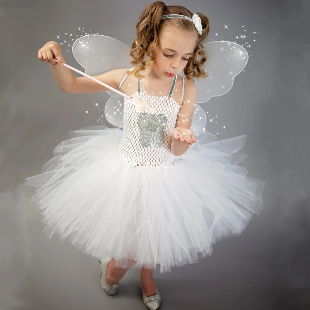 New Set Girls Fairy White Tutu Dress with Wings Outfit White Children Halloween Costumes Cute Tulle Girls Birthday Party Dresses
New Set Girls Fairy White Tutu Dress with Wings Outfit White Children Halloween Costumes Cute Tulle Girls Birthday Party Dresses