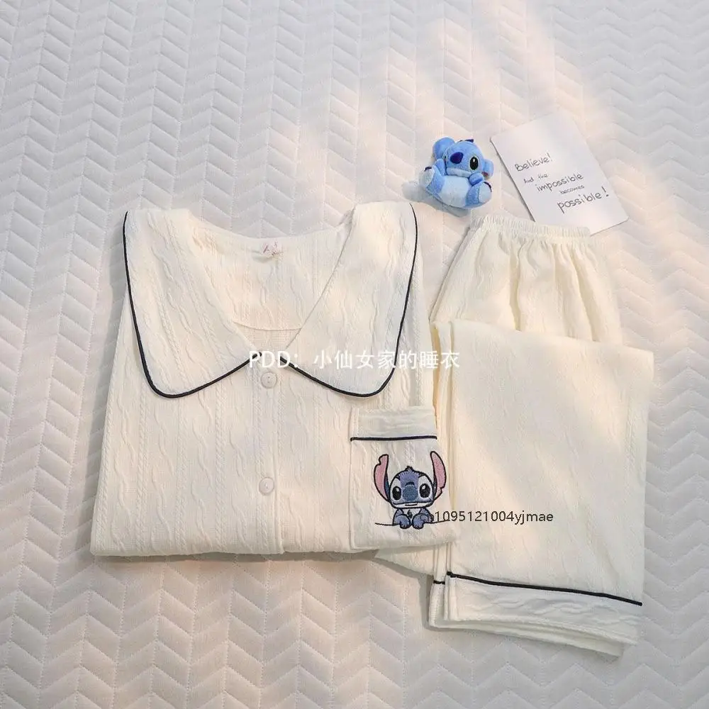 Anime 2Pcs Stitch Women's Pajamas Anime Girls Kawaii New Lapel Fashion White Long-Sleeved Trousers Student Casual Loungewear
Anime 2Pcs Stitch Women's Pajamas Anime Girls Kawaii New Lapel Fashion White Long-Sleeved Trousers Student Casual Loungewear