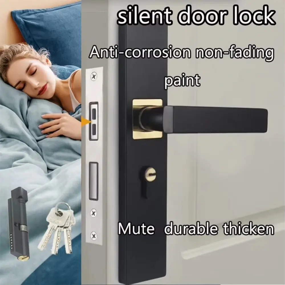 Silent Door Handle Lock Keys Set Square Universal Interior Door Handle Lockset Easy Install Black Bedroom Door Lock Bedroom
Silent Door Handle Lock Keys Set Square Universal Interior Door Handle Lockset Easy Install Black Bedroom Door Lock Bedroom