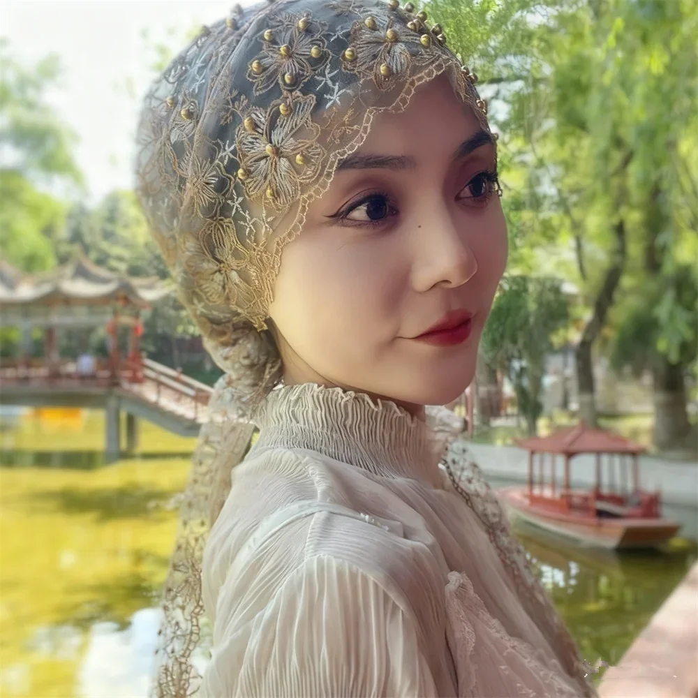 Embroidered Beads Long Ribbon Headscarf Bonnet Muslim Hijab Beanies Headscarf Women Scarves Gauze Hats Party Cap Turbante Mujer
Embroidered Beads Long Ribbon Headscarf Bonnet Muslim Hijab Beanies Headscarf Women Scarves Gauze Hats Party Cap Turbante Mujer