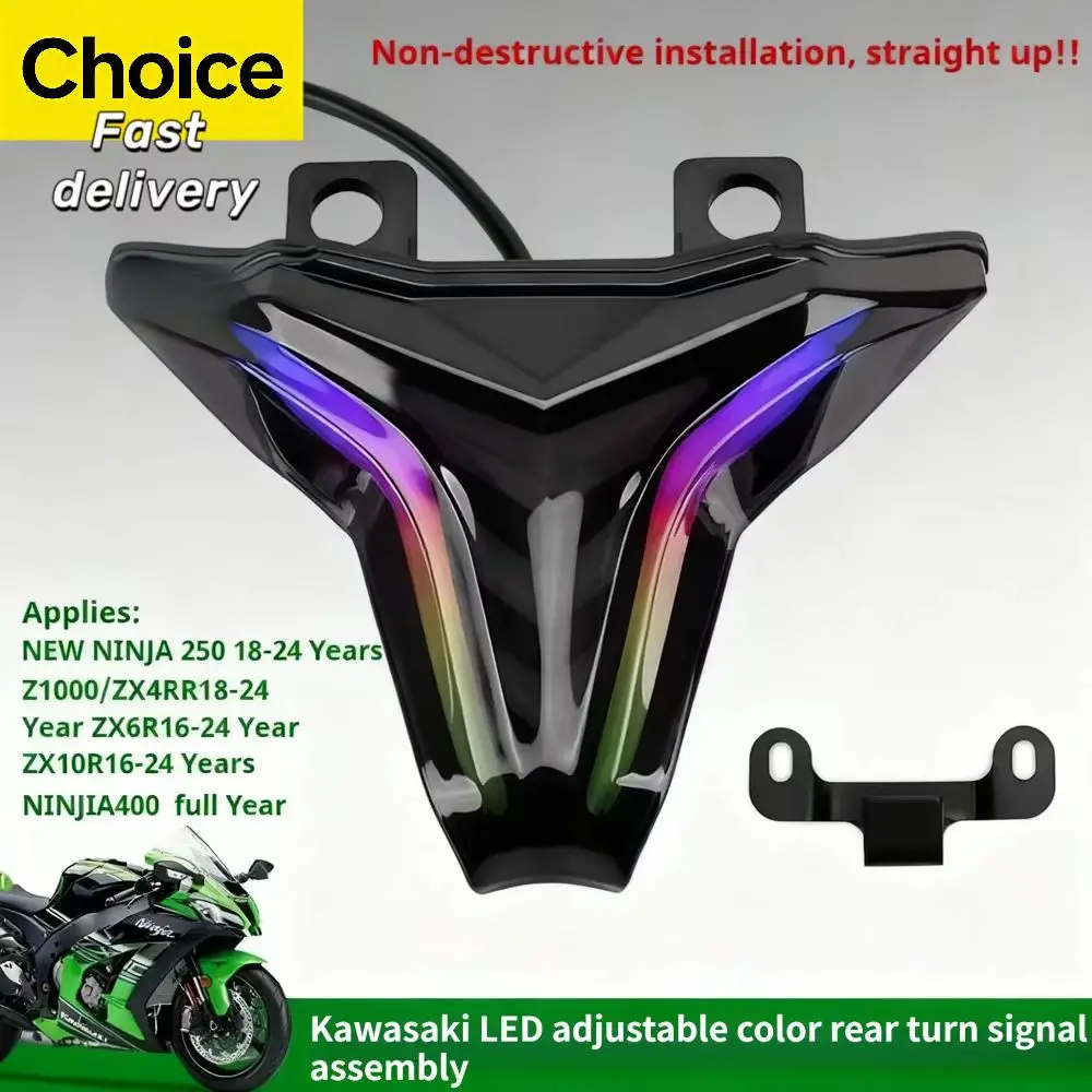 Short Tail Bluetooth LED Tail Light Flow Turn Signal, Suitable for Kawasaki Ninja 400 ZX4R ZX6R Motorcycle License Plate
Short Tail Bluetooth LED Tail Light Flow Turn Signal, Suitable for Kawasaki Ninja 400 ZX4R ZX6R Motorcycle License Plate