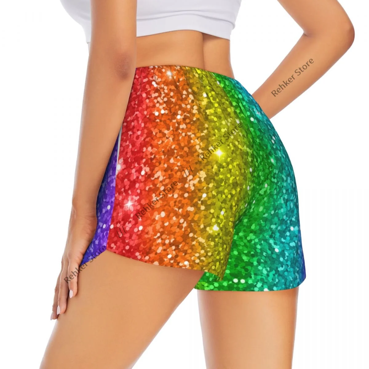 Women's Athletic Shorts Rainbow Glitter Illustration Running Yoga Fitness Quick-Dry Badminton Training With Pocket
Women's Athletic Shorts Rainbow Glitter Illustration Running Yoga Fitness Quick-Dry Badminton Training With Pocket