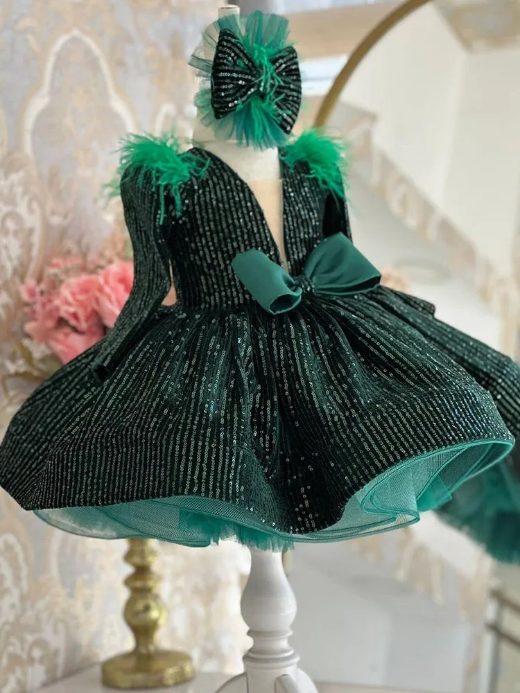 Children Princess Dress Girls' Piano Performance Dress Green Sequin Princess Puff Dress
Children Princess Dress Girls' Piano Performance Dress Green Sequin Princess Puff Dress