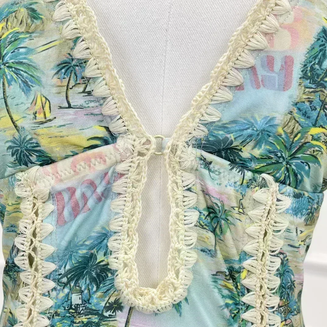 Sea Beach Coconut Trees Print Swimsuit 2023 Vintage New Summer High Quality Self Tie Back Lace-up Women Clothing
Sea Beach Coconut Trees Print Swimsuit 2023 Vintage New Summer High Quality Self Tie Back Lace-up Women Clothing
