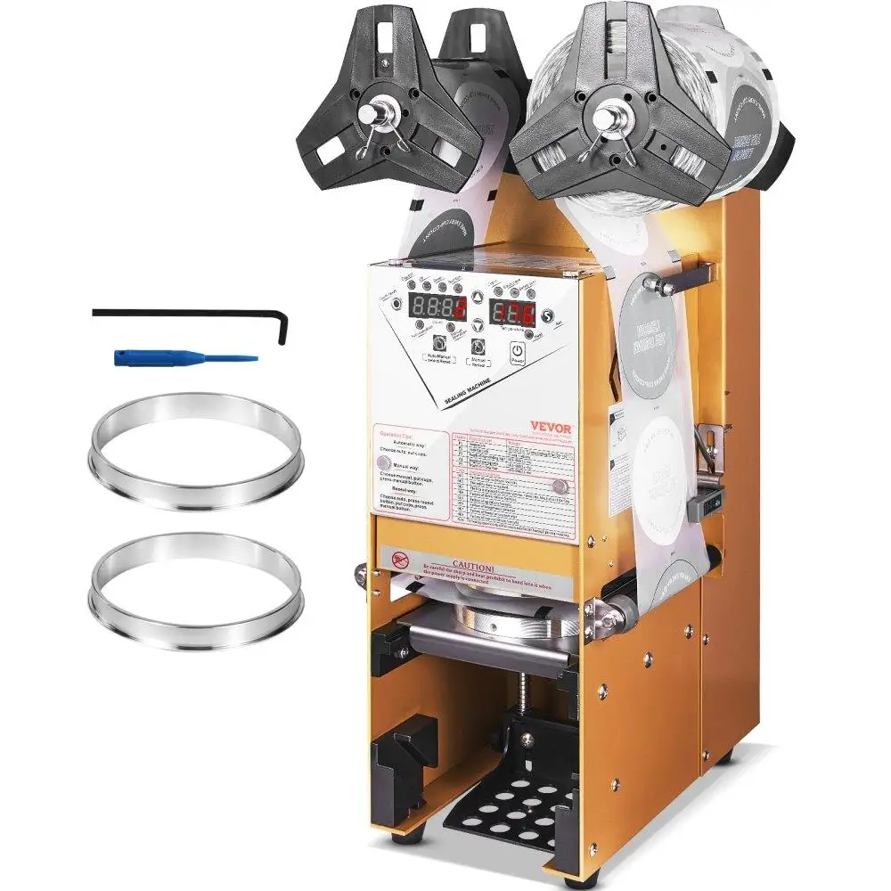 Automatic Cup Sealing Machine Electric Digital Control LCD 500-650 Cups H 180mm Tall 90 95mm Cup for bubble Milk Coffee Gold
Automatic Cup Sealing Machine Electric Digital Control LCD 500-650 Cups H 180mm Tall 90 95mm Cup for bubble Milk Coffee Gold
