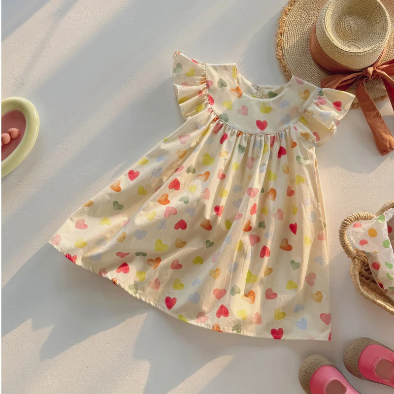 2025Summer Children's Clothing Colored Loving Heart Flounced Sleeve Girls Dress Sweet Cute Baby Princess Dress Kids' Skirt
2025Summer Children's Clothing Colored Loving Heart Flounced Sleeve Girls Dress Sweet Cute Baby Princess Dress Kids' Skirt