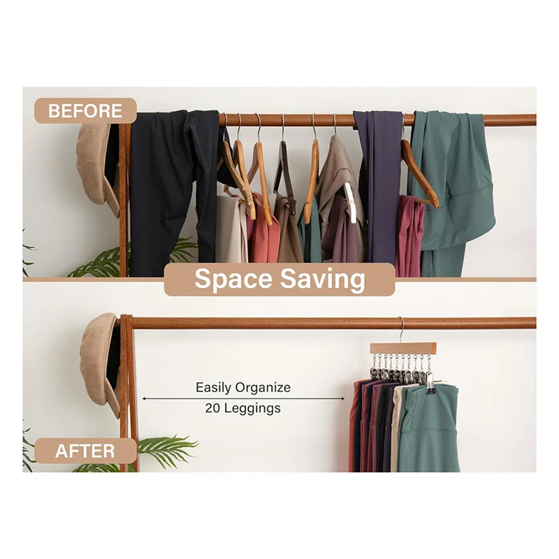 A51M-Деревянная вешалка для брюк с 12 нескользящими зажимами, набор из 2 леггинсов-органайзеров для шкафа
A51M-Деревянная вешалка для брюк с 12 нескользящими зажимами, набор из 2 леггинсов-органайзеров для шкафа