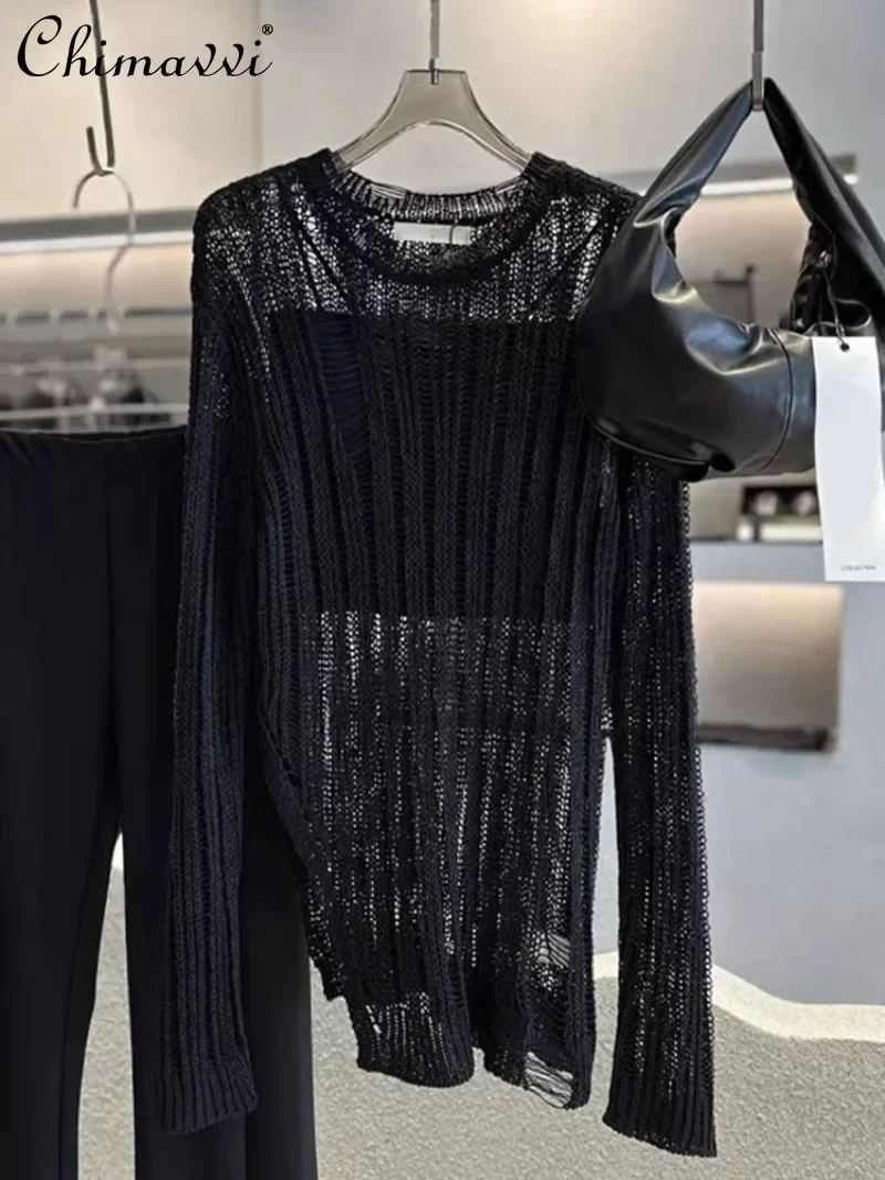 2024 New Autumn High-end Black Cold Department Niche Design Round Neck Polished Knitted Sweater Inner Top For Women
2024 New Autumn High-end Black Cold Department Niche Design Round Neck Polished Knitted Sweater Inner Top For Women