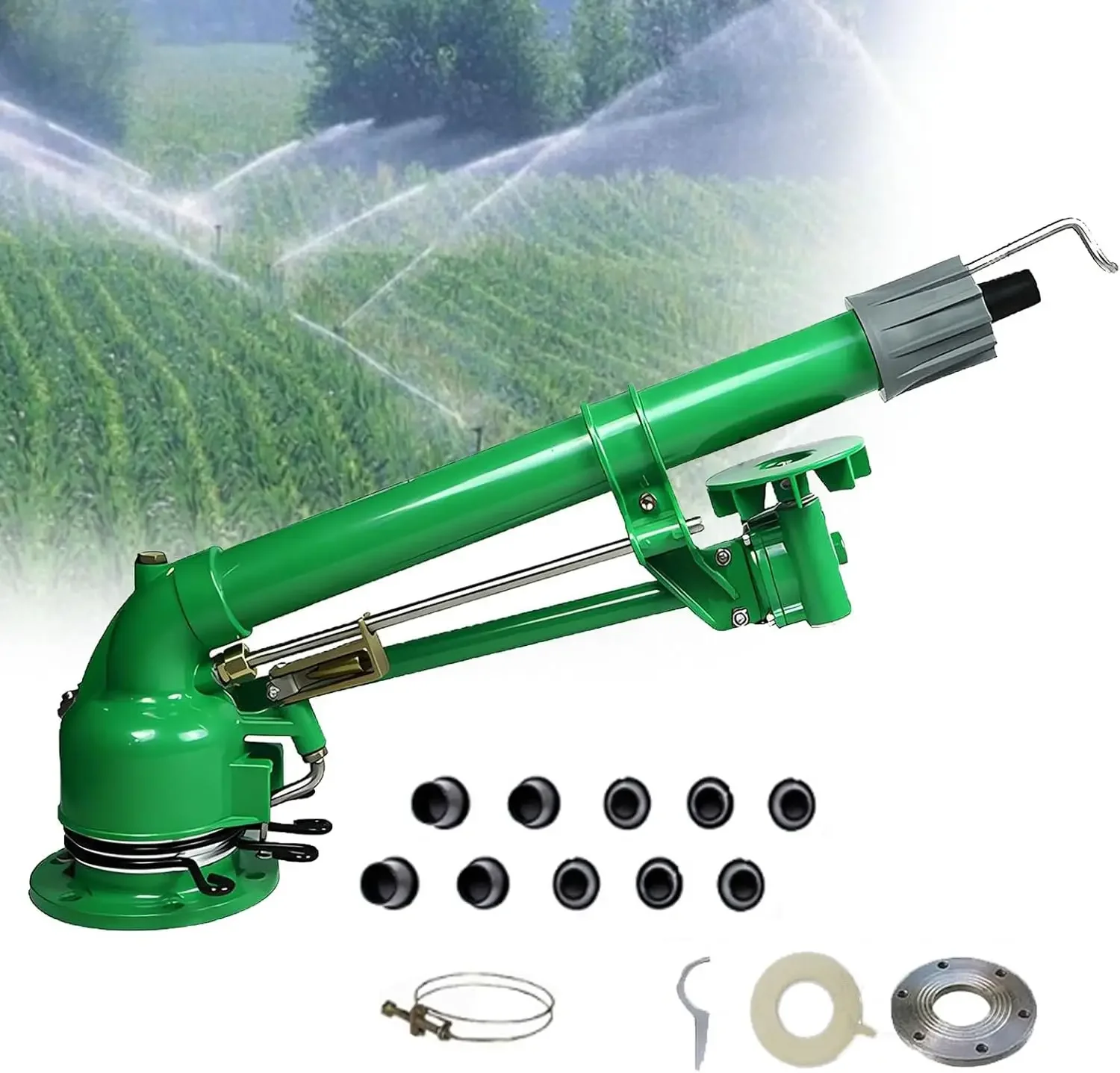 All in One Farm Irrigation System Automatic Rotating Sprinkler with Adjustable Angles Durable Zinc Alloy Construction
All in One Farm Irrigation System Automatic Rotating Sprinkler with Adjustable Angles Durable Zinc Alloy Construction