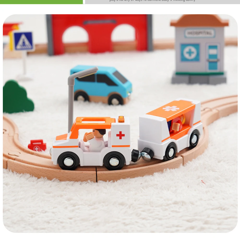 Hospital Ambulance Scenario Themed Small Track Set, Children's Fun And Educational Wooden Train Track Toy Set, XT154
Hospital Ambulance Scenario Themed Small Track Set, Children's Fun And Educational Wooden Train Track Toy Set, XT154