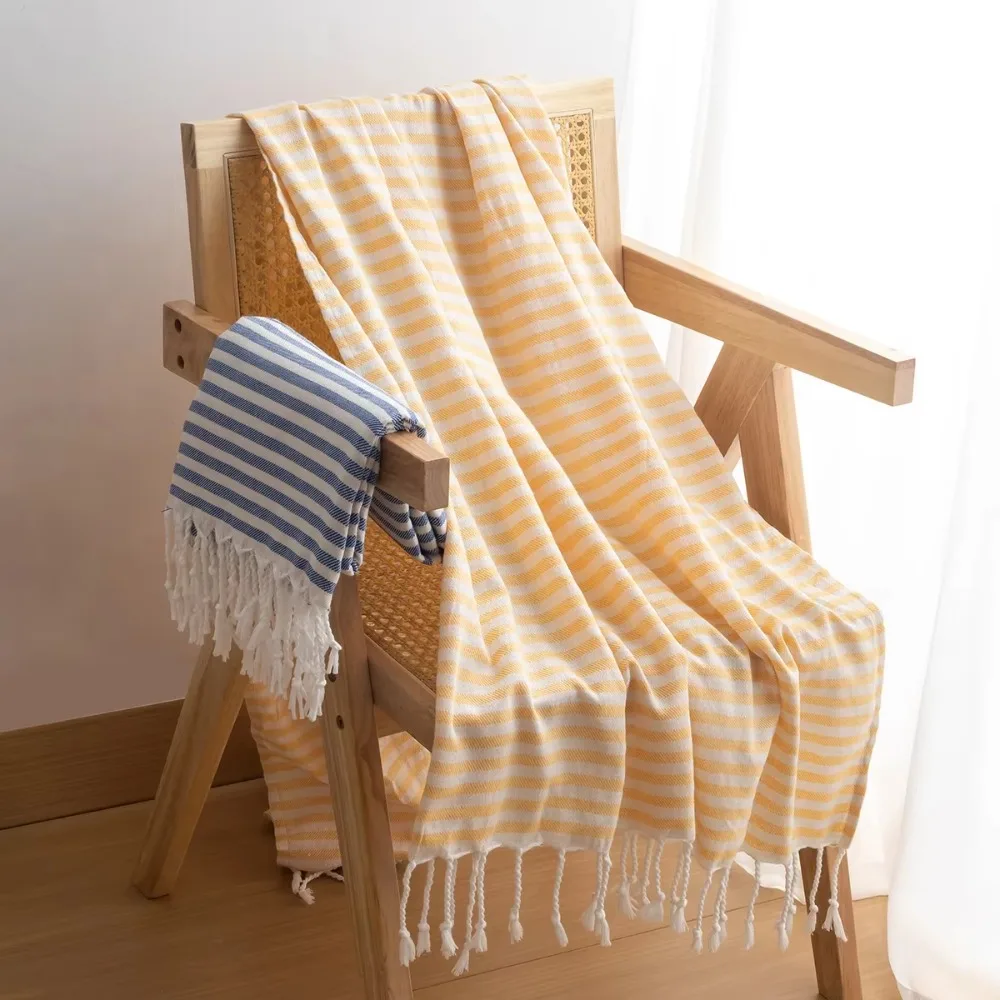 Water Absorbent Turkish Striped Beach Towel Polyester-cotton Skin-friendly Sports Bath Towel With Tassel Large Size
Water Absorbent Turkish Striped Beach Towel Polyester-cotton Skin-friendly Sports Bath Towel With Tassel Large Size